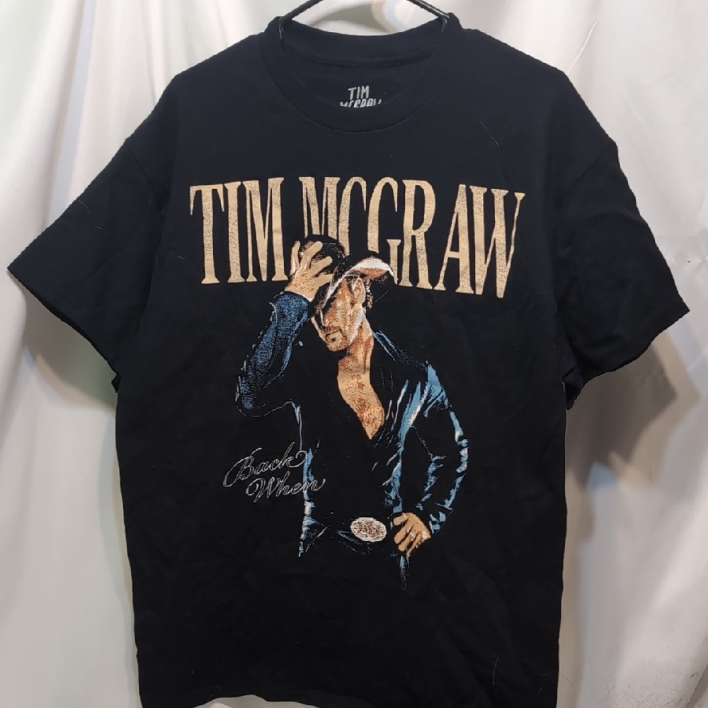Tim McGraw Unisex Black Graphic Country Music T-Shirt Size Large NWOT